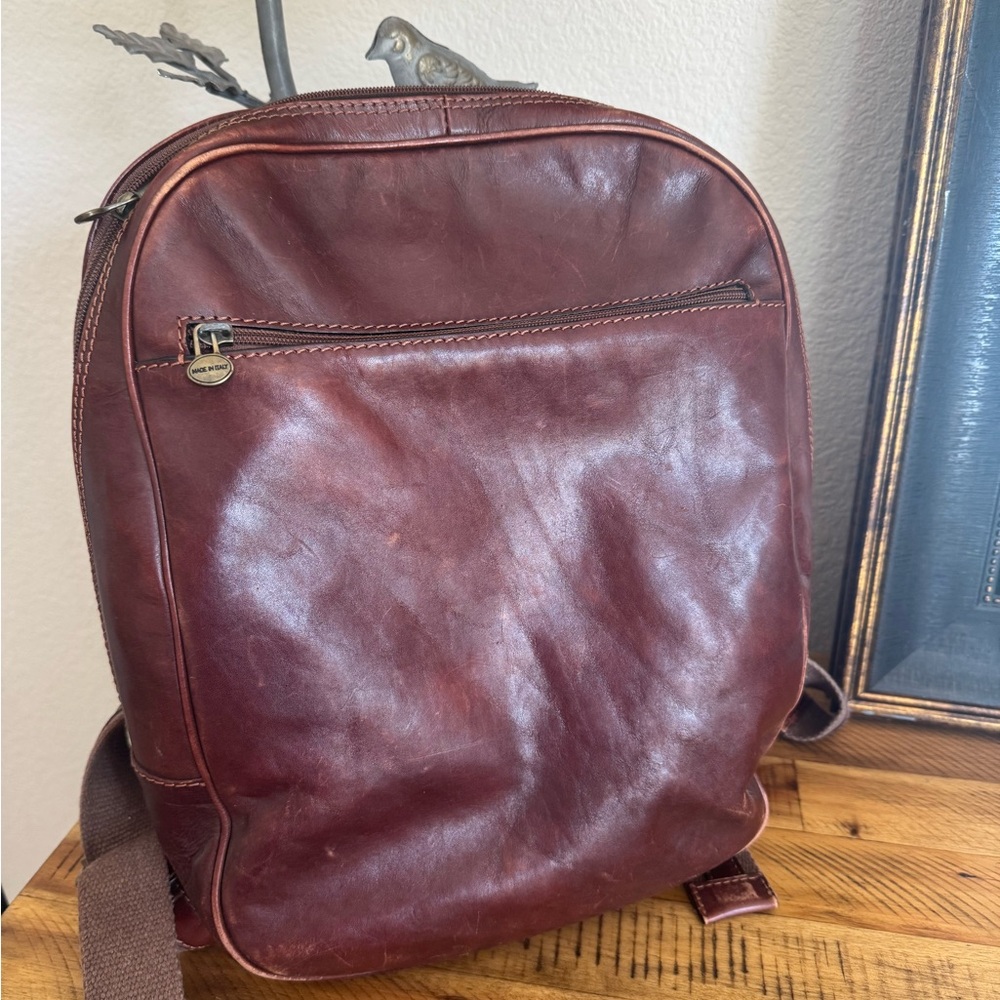 Brown Leather Backpack - image 2